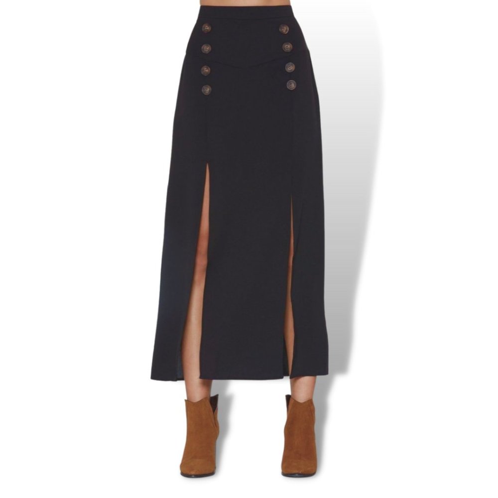 Can't We Just Slit Down Nasty Gal Midi Skirt